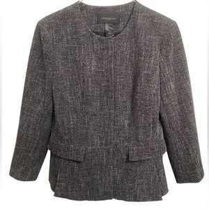 Ann Taylor Factory Tweed Charcoal Blazer